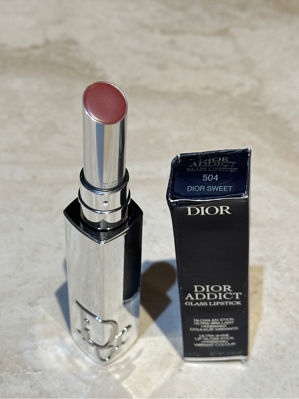 Dior Addict Glass Lipstick Ultra-Shine Hydrating Lip Gloss Stick 504 Dior Sweet